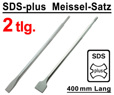 2 x SDS-Plus Spatmeißel Breitmeißel Flachmeißel Meißel 20-40 mm x 400 mm Lang