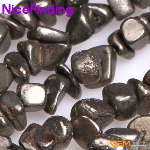Natural Silver Gray Pyrite Nugget Beads For Jewelry Making Gemstone 15" In Bulk - Picture 22 of 40