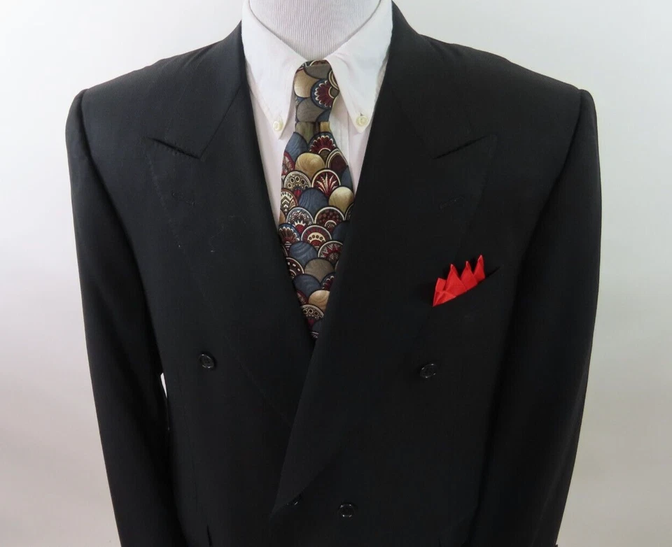 Chaqueta Blazer Deportiva Canali Bernini Para Hombres Lana Pura Negra Italiana 44 L Usada en Excelente Condición Foto 2 de 4