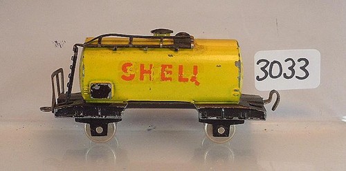 Schiebe-Minitrix Spur N 1/160 Kesselwagen SHELL 2-achsig der DB Blech #3033 | Zustand: Gebraucht