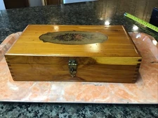 VINTAGE McGRAW BOX CO Jewelry Box Treasure Chest NY VICTORIAN DECOUPAGE USA 11”