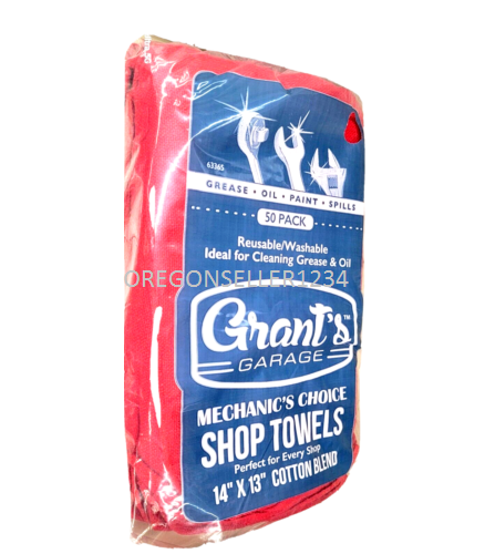 BRAND NEW RED SHOP TOWELS 14X13 MECHANICS RAGS Jumbo Large OIL CHANGE ...