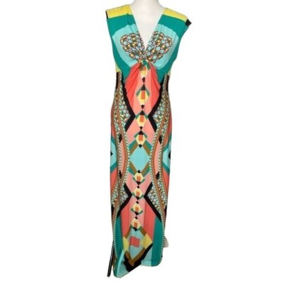 Vintage 90s Y2K Womens Carson Kressley maxi dress geometric size Medium M  USA | eBay
