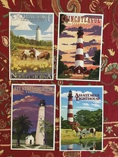 Lighthouse Key West Ocracoke Lantern Press Postcard Lot 4 New