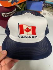 Vintage Mesh / Trucker Hat- Canada / Flag - Snap back - Blue