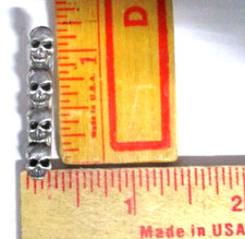 Skull pin vintage collectible old biker vest hat pinback 4 skulls bone friends