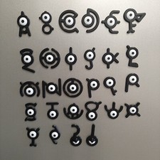 Unown Pokemon Fridge Magnet Complete Set