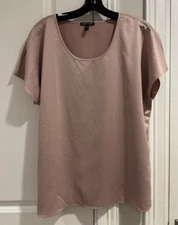 EILEEN FISHER Satin Boxy Top Blouse Size S, Pink/Mauve, NEW NWOT