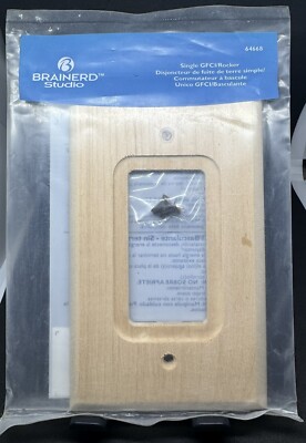Brainerd 64668 Medium Oak Wood Single Outlet Decorative Cover Wall Plate