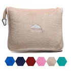 BlueHills Soft Airplane Large Travel blanket with Hand Luggage Belt - Beige