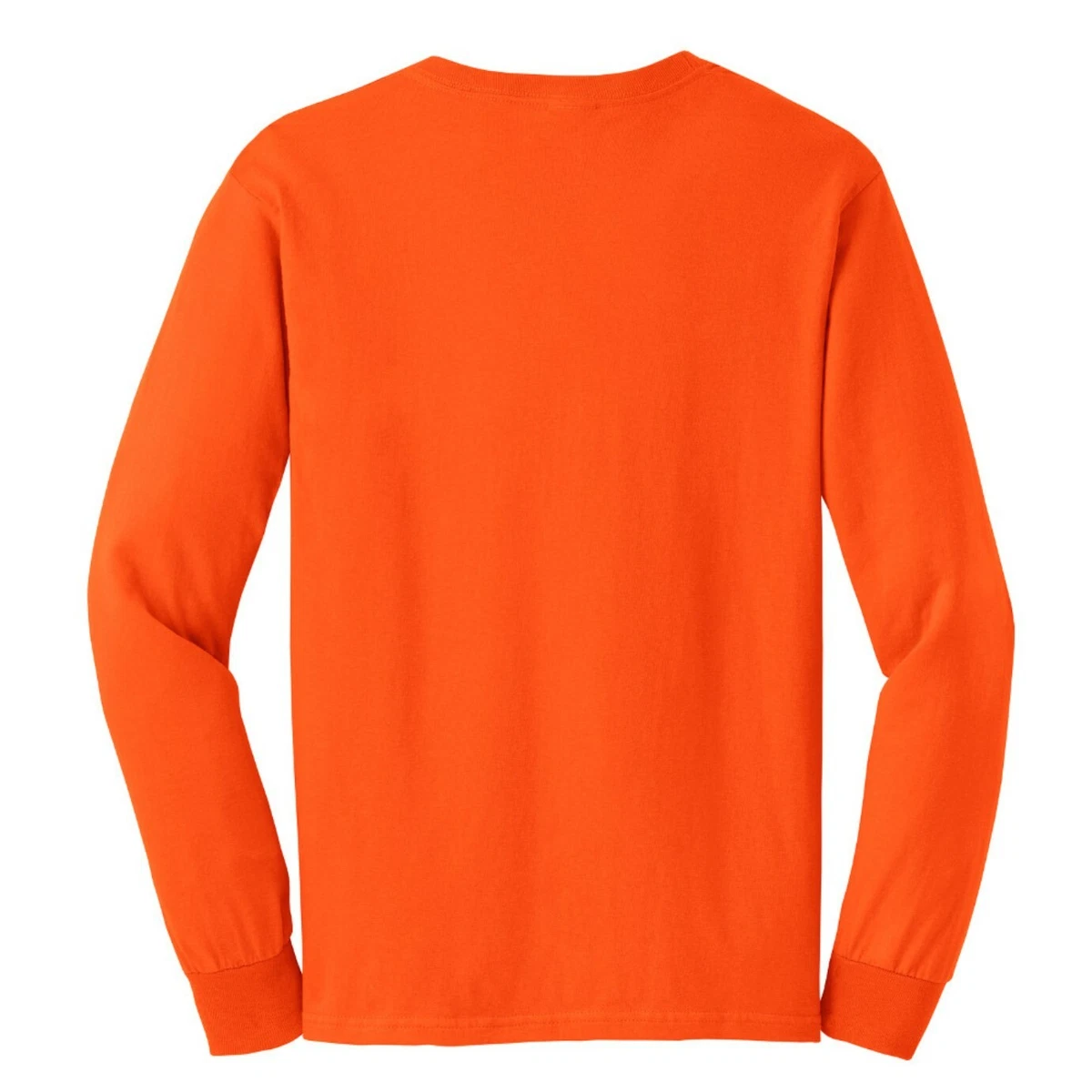 NEW Gildan Ultra Cotton 100 Cotton Long Sleeve SAFETY ORANGE