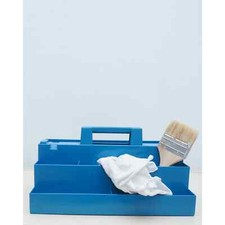 1980s Sensible Solutions Royal Blue Plastic Melamine Art Caddy