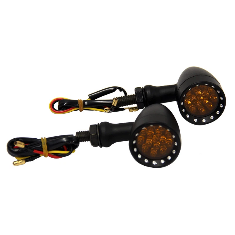 Motorcycle Stop Running Red Turn Signals Black 10mm For Harley Honda Touiring MT - Image 3 of 4