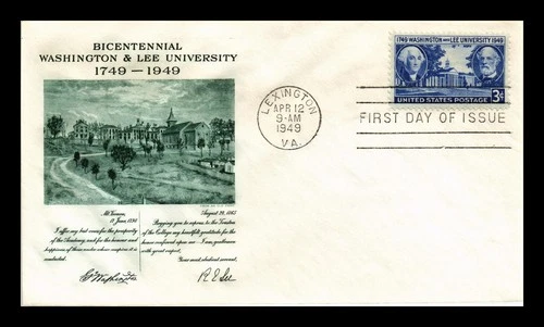 WASHINGTON & LEE UNIVERSITY BICENTENNIAL FDC SCOTT 982 FULTON CACHET US COVER