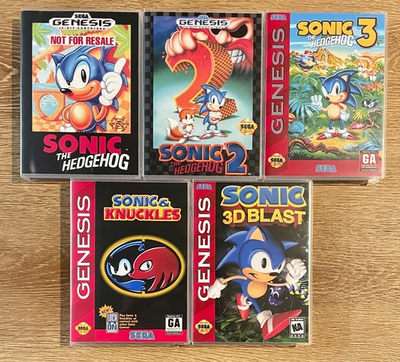 #ad Replacement Cases Only Sonic The Hedgehog 1 2 3 Knuckles 3D Blast NO GAME $11.99