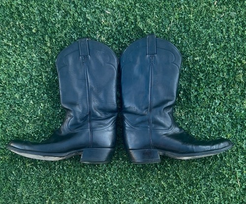 VINTAGE RESTORED TONY LAMA BLACK LEATHER BOOTS , $55 - Photo 2