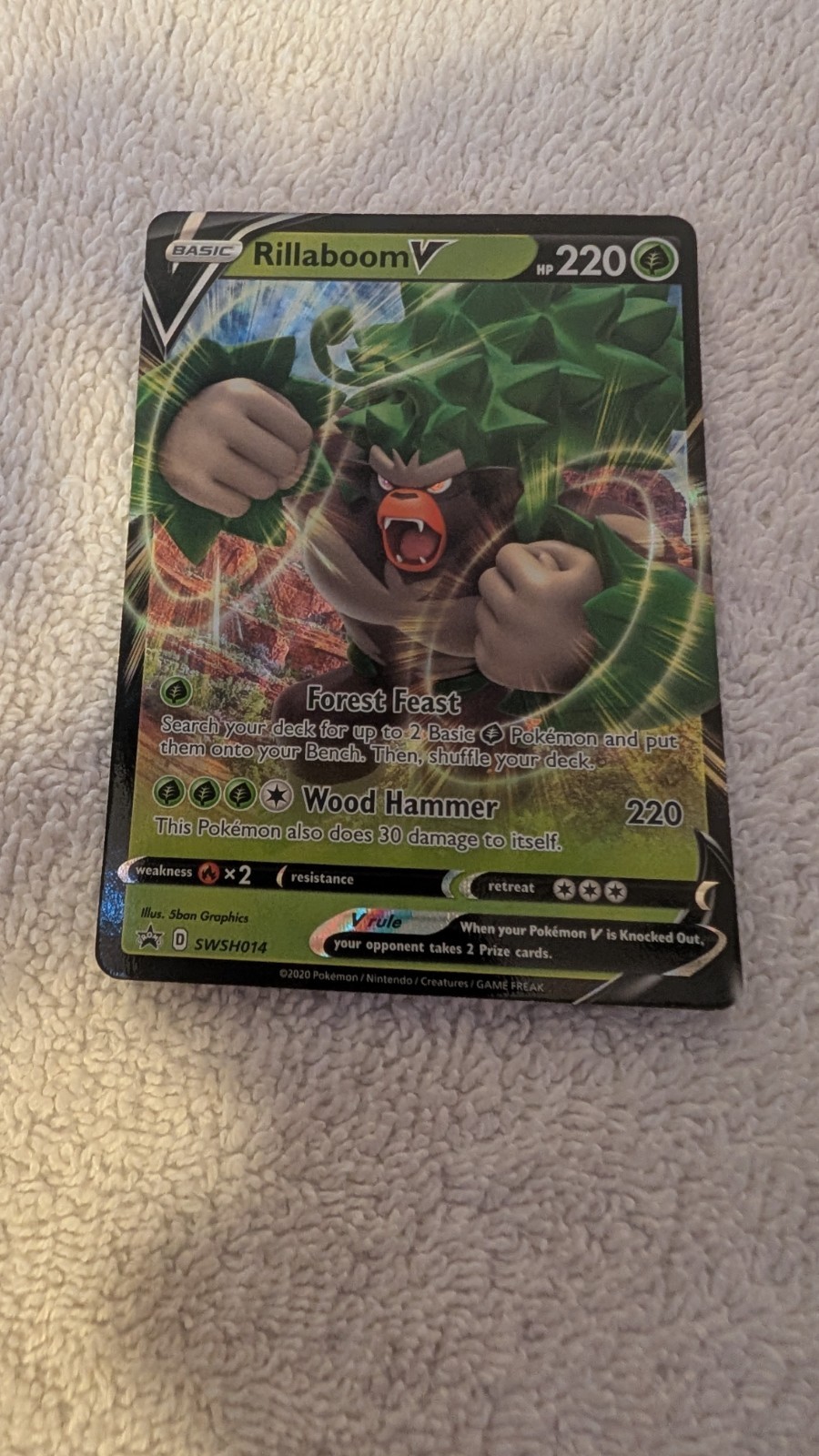 Pokemon Rillaboom V (SWSH014/322) SWSH Black Star Promos NM HOLO!