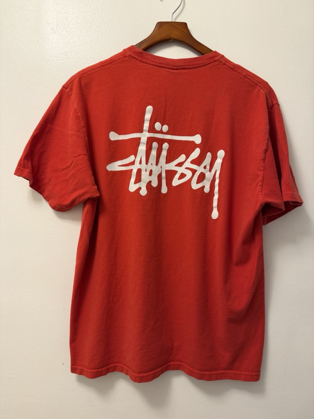 Stussy Classic Logo Graphic T Shirt Men’s L Double Sided Streetwear FLAWED