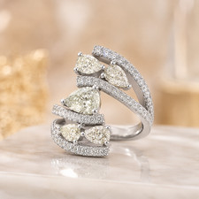 Cert 1.80 Ct Fancy Pear Cut Natural Diamond Engagement Ring 14k White Gold