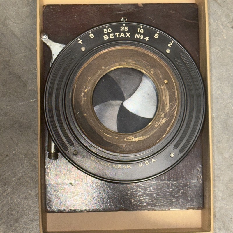 Wollensak Betax No. 4 large format camera Shutter Only Tested Working  1920's 