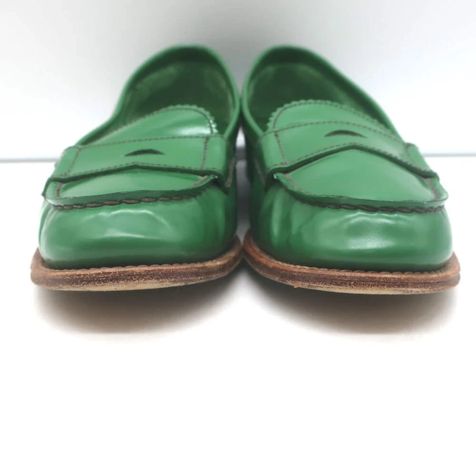 Mocasines Prada Penny de cuero pulido verde talla 38 Foto 4 de 4