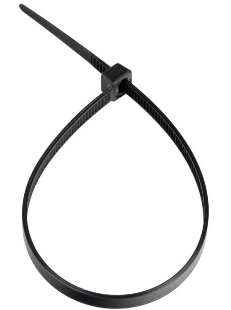 300MM X 4.8MM BLACK CABLE TIES (PACK OF 100) STRONG NYLON