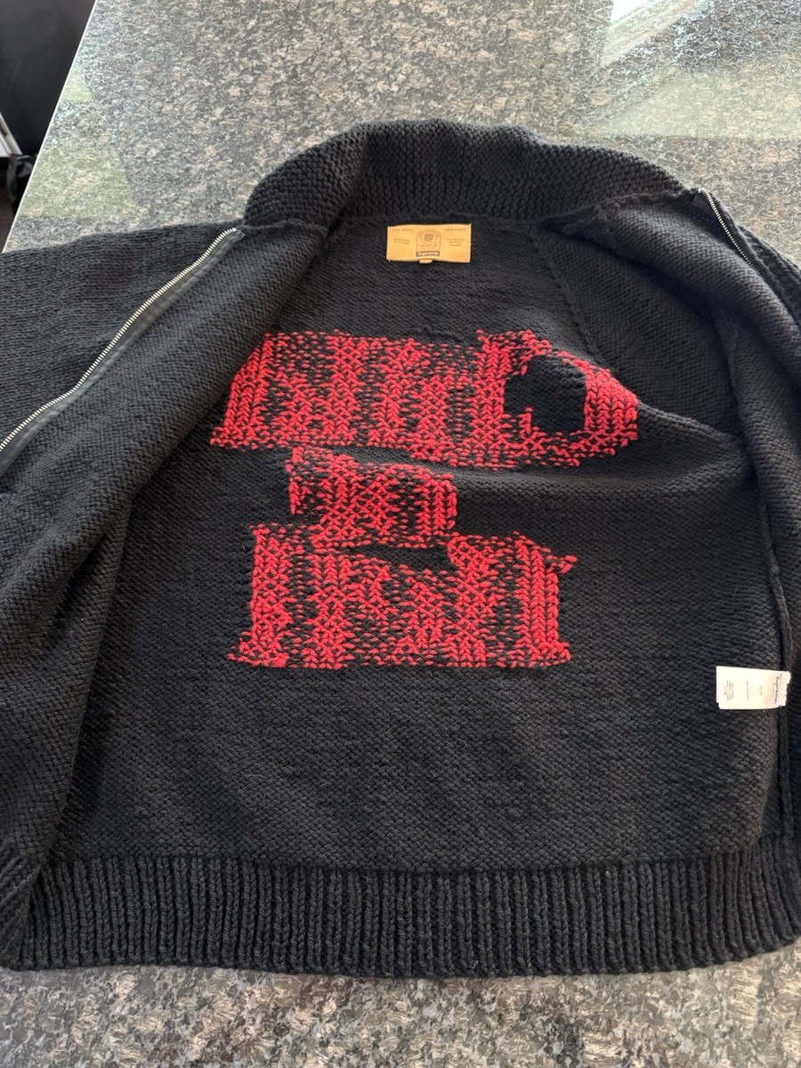 Supreme Child of Hell Cowichan Sweater Black, Red FW24 Mens L. New
