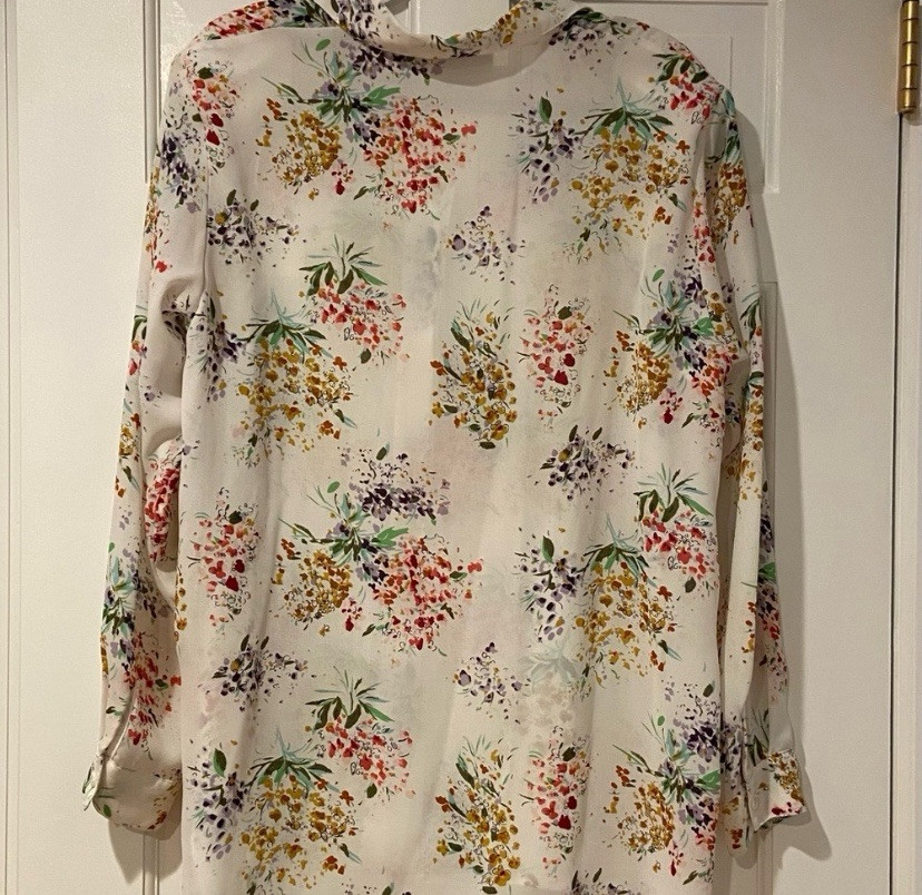 SAINT LAURENT Camicetta vintage Yves St. Clair floreale con bottoni taglia XL