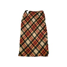 Vintage Divonne Wool Blend Skirt Tartan Plaid Past Knee Length Lined UK 6 pencil
