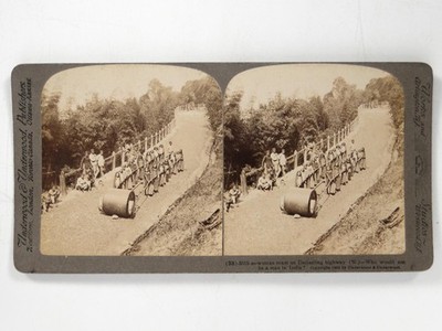 20 Woman Team Darjeeling Highway India Road Roller 1903 Stereoview