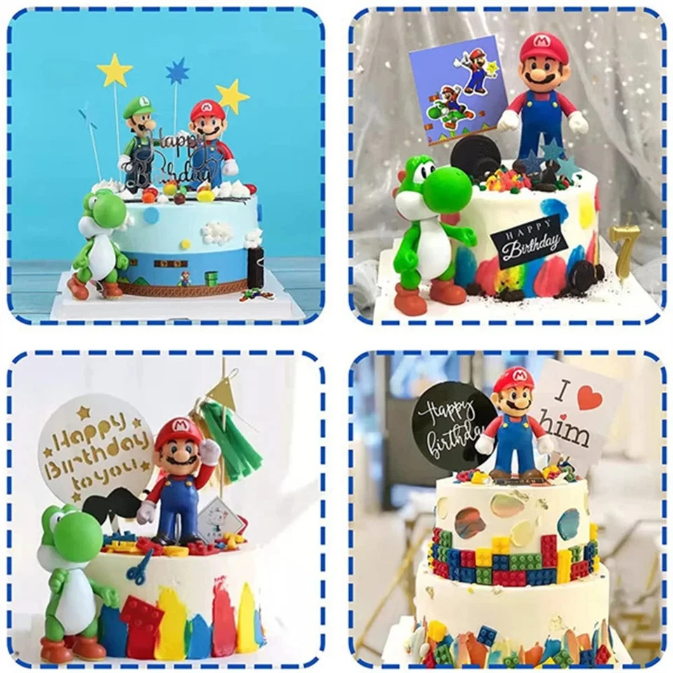 Figuras de acción Super Mario Mario Bros Luigi Yoshi Donkey Kong Wario regalo Foto 2 de 4