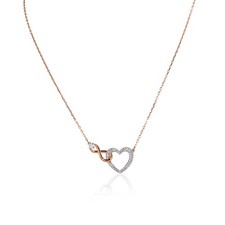 Swarovski Infinity Heart Necklace, White, Mixed Metal Finish