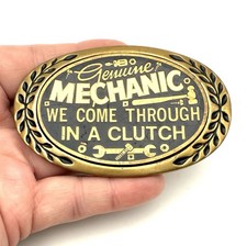 Mechanics Belt Buckle Vintage AMINCO Solid Brass 1980 Vintage - Come Through  .
