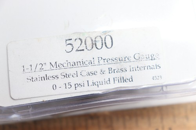 #ad Engine Works Pressure Gauge Mechanical Black 0 15psi 1 1 2quot; 52000 $31.15