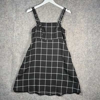 Womens Hot Top Black/White Buckle Strap Dress Size Small w/ Pockets 15x29 2022