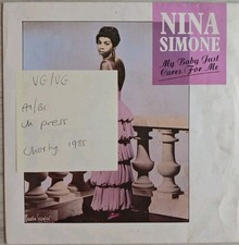Nina Simone My Baby Just Cares For Me Vinyl Record 7" VG/VG CYZ7112 1985