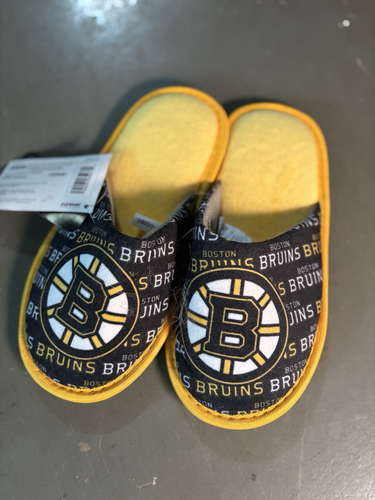 SAOLA Ciabatte NHL Boston Bruins in rete con suola a pois taglia M di FOCO