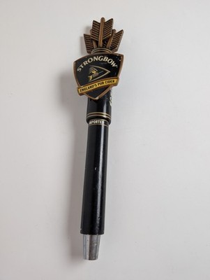 Vintage Strongbow England's Pub Cider Beer Tap Handle Imported Black Gold 13''