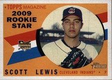 2009 Topps Heritage - Rookie Star Scott Lewis Cleveland RC Card #112. rookie card picture