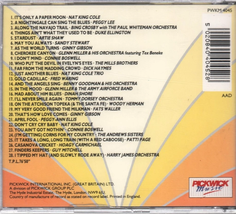 Various Artists Sentimental Journey CD Pickwick Compilation PWKM4045 - Bild 2 von 2