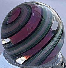 2026 BRYAN TRILLAS MARBLE HANDMADE SIGNED GLASS ART 0.82" UV LIGHT REACTIVE