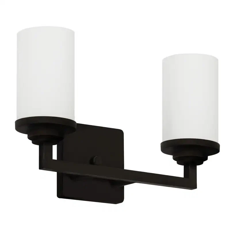 Jordan 2-Light Vanity Light in Ebony бронзовая отделка с черной бронзой 15 x 9 x 5. - Изображение 2 из 4