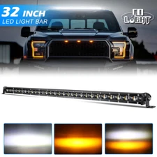32inch Slim LED Light Bar Flood Spot Combo Dual Color For Ford F-150 SUV Truck