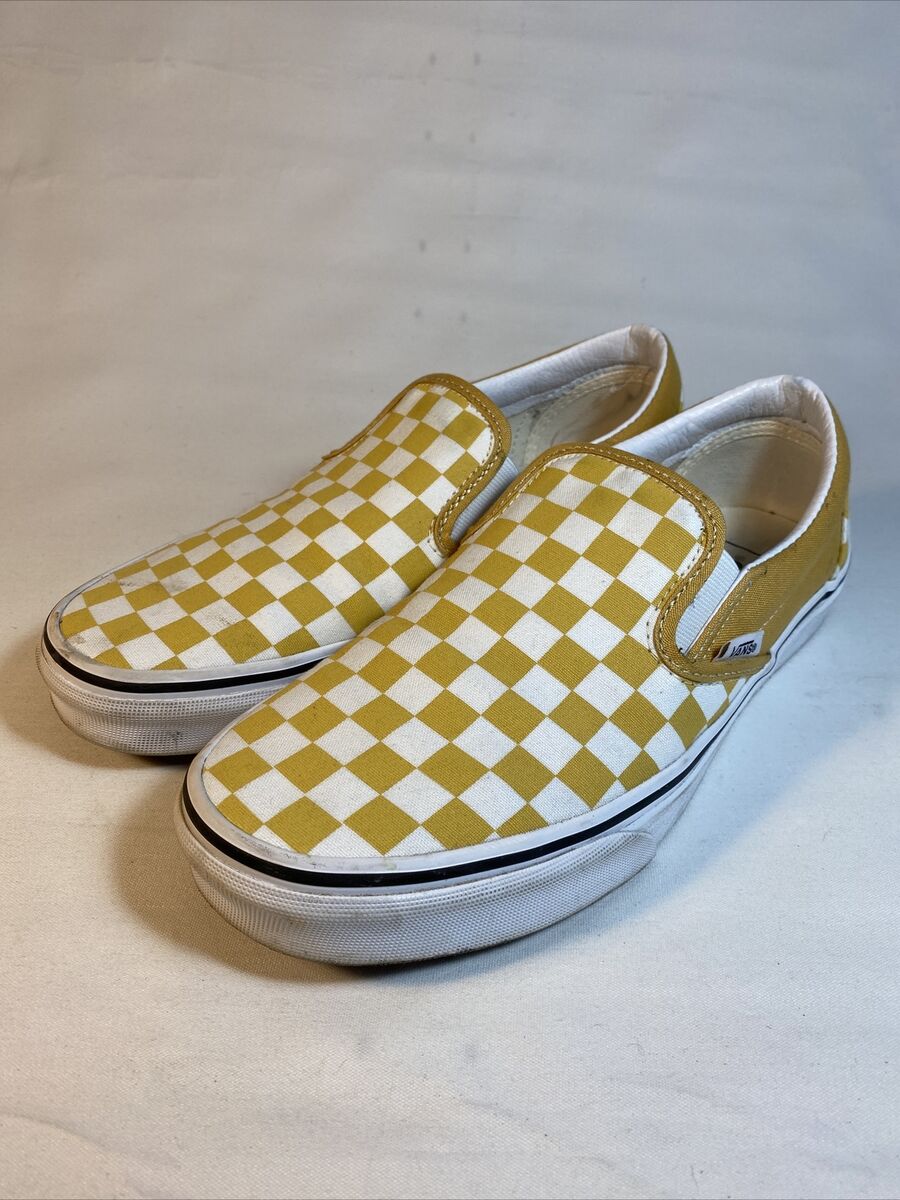 Vans Checkered Slip-on Cheese Yellow & White (Size: Men's: 8.5/ Women's: 10)