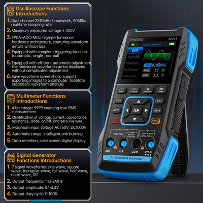 2C23T 2CH Handheld Digital Oszilloskop Multimeter Funktion Signal Generator