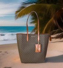 Michael Kors Tasche Shopper Vincent LARGE !!!! Shoulder Tote & Etui BRAUN LOGO