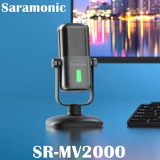 Saramonic SR-MV2000 Led USB-C Phone Desk Microphone For Live Stream Studio Video