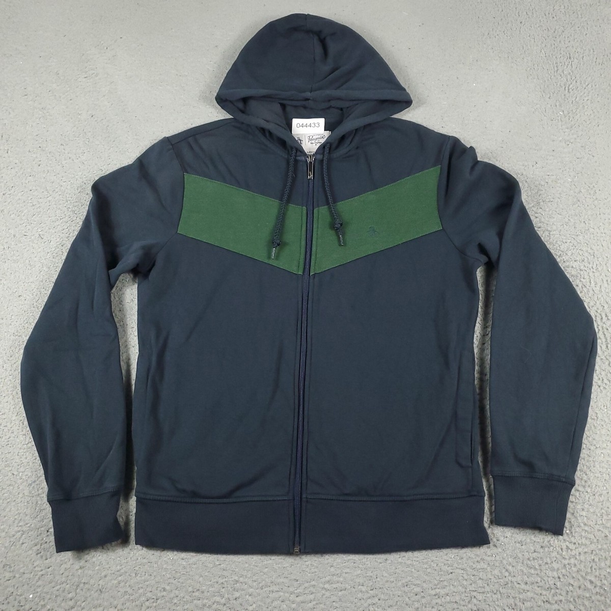 Penguin Munsingwear Sweater Mens Small Blue Full Zip Up Hoodie