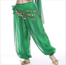 Sequins Lantern Long Pants Belly Dance Costumes Practice Dancewear 13 colors