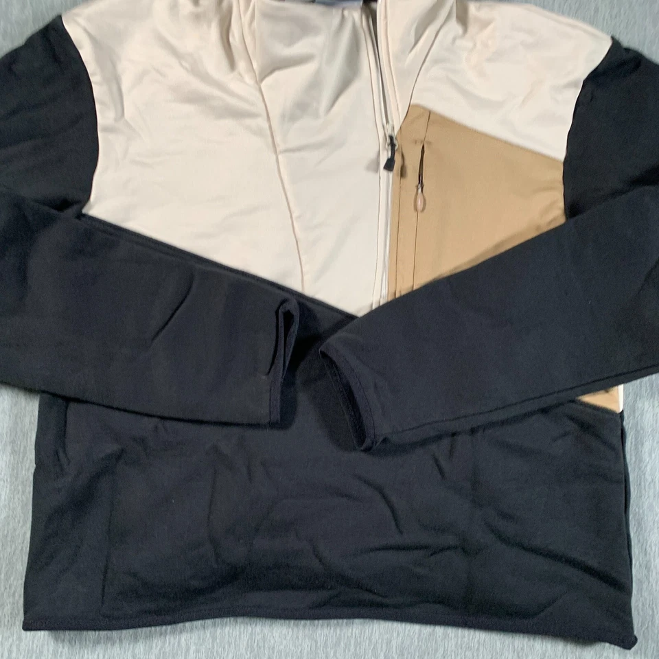 Columbia 毛衣女式小号黑色棕色拼色套衫四分之一拉链 — 第 3/4 张图片